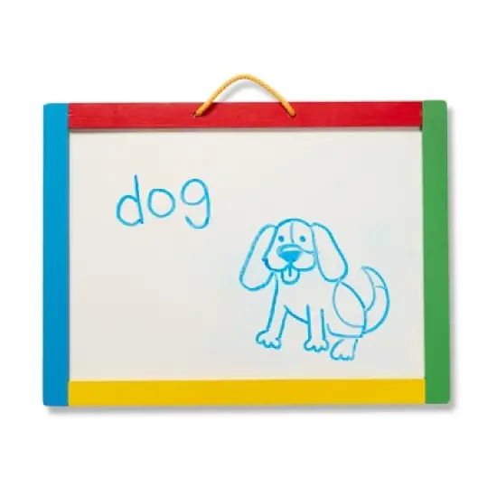 Melissa & Doug Magnetic Chalkboard and Dry-Erase Board With 36 Magnets, Chalk, Eraser, and Dry-Erase Pen image {2}