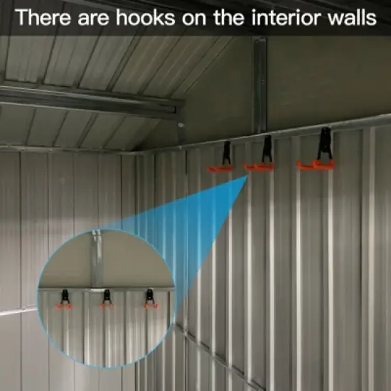 Metal Metal garden sheds outdoor storage sheds with window Yellow+White image {4}