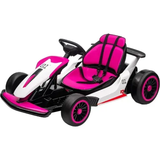 Go Kart, Electric Drift Kart Car with Adjustable Seat, 24V 7Ah Outdoor Ride On Toy, 8.1 MPH, LED Lights, Toy Race Car for Kids 6-12 Years Old image {12}