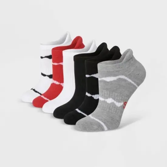Hanes Originals Women's 6pk Heel Shield Socks - White/Red/Black 5-9 image {2}