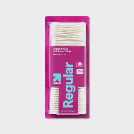 Regular Cotton Swabs Paper Sticks - 750ct - up&up&trade; image {3}