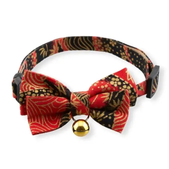 Necoichi Gilded Gold Bow Tie Cat Collar image {10}