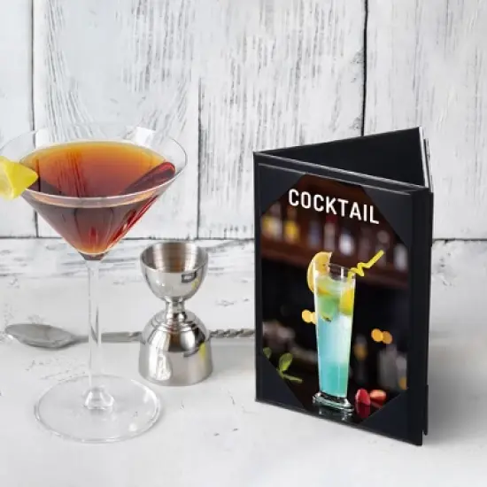 WeChef 10Packs 4"x 6" 3 Sides Table Tent Holder Menu Holder for Bar Cafe Restaurant Black image {4}