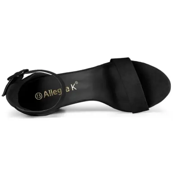 Allegra K Women's High Buckle Ankle Strap Chunky Heel image {4}