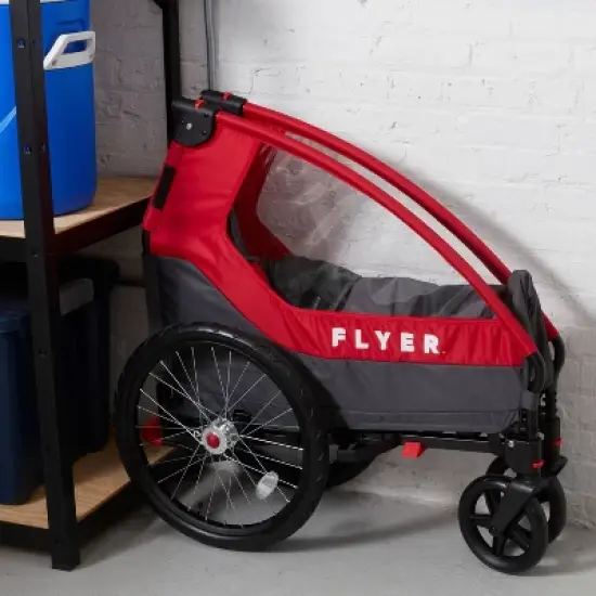 Radio Flyer Duoflex Bike Trailer to Stroller - Gray/Red/Black image {13}