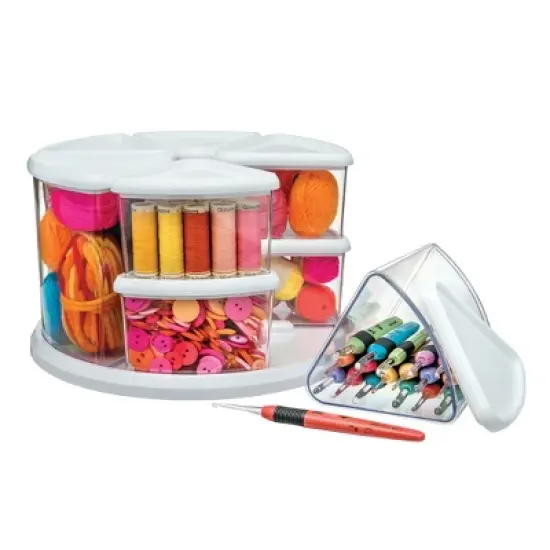Deflecto&reg; Carousel Rotating Organizer, 9-Bin, White image {3}