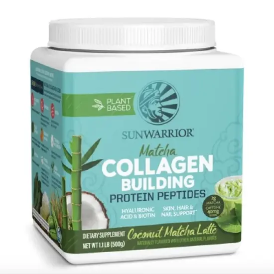 Sunwarrior Vegan Collagen Building Peptides Plant-Based Protein Powder, Hyaluronic Acid & Biotin for Hair Skin Nail Support, 500gm image {8}