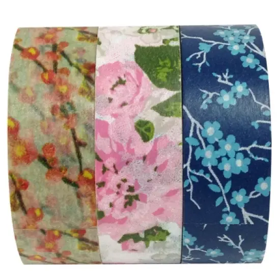 Wrapables Spring Bloom Japanese Washi Masking Tape (Set of 3) image {3}