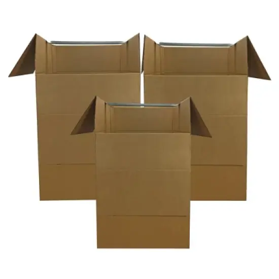 UBMOVE Pack of 3 Large Corrugated Wardrobe Moving Boxes 24" x 24" x40" image {8}