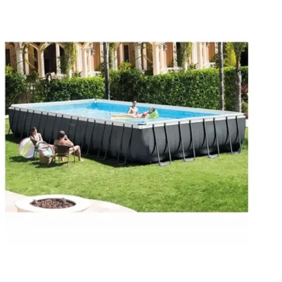Intex Ultra 24ftX12ftX52in XTR Rectangular Metal Frame Swimming Pool Set w/Pump Filter image {2}
