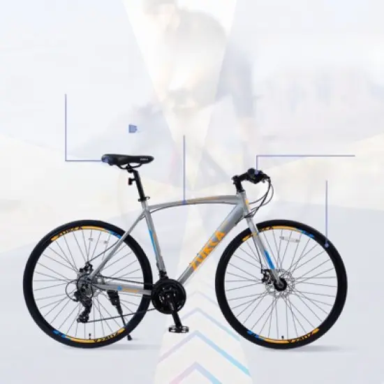 INFURNIC Bicycles, 700c Road Bike 24 Speed, City Commuter Bicycle for Men Women, Silver, 67.32"*14.56"*39.37" image {4}