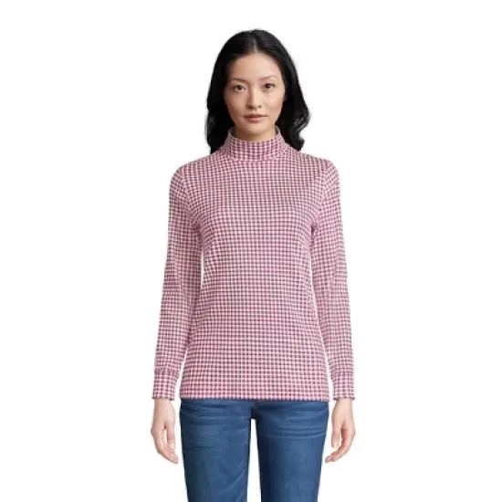 Lands' End Women's Long Sleeve Supima Mock Turtleneck image {8}