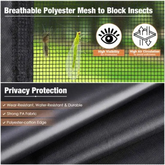 InstaHibit  16 Pcs 10 ft Pop Up Canopy Tent Half Mesh Sidewall with Window Party Canopy image {4}