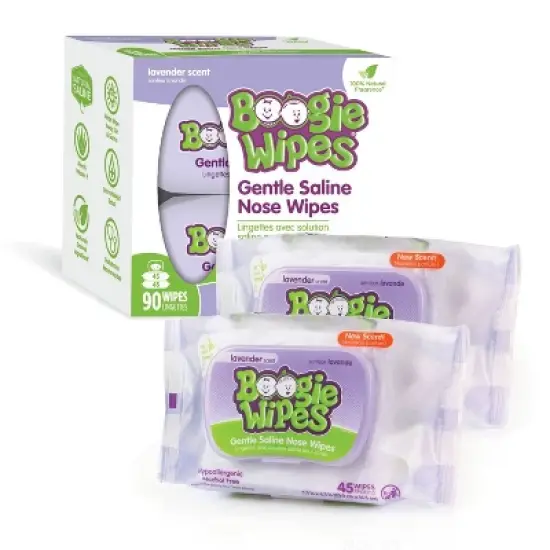 Boogie Wipes Lavender Saline Nose Wipes - 90ct image {1}