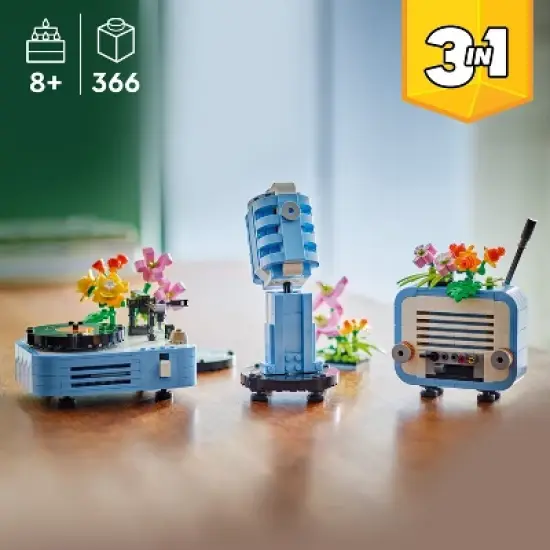 LEGO Creator 3 in 1 Record Player with Flowers, 3 Building Options, Record Player, Radio, or Microphone 31172 image {1}