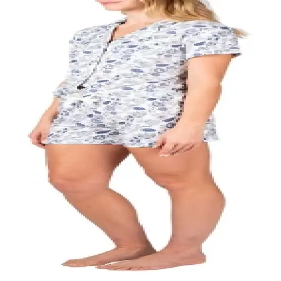 Blis Women's Notched Collar Short Sleeve Short Pajama Set image {3}