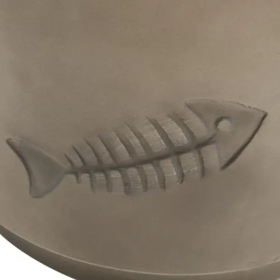Christopher Knight Home Axel Indoor and Outdoor Handcrafted Lightweight Concrete Side Table with Fish Pattern, Gray image {8}
