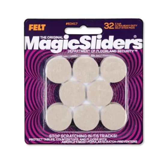 Magic Sliders 32pk 1" Heavy Duty Self-Stick Felt Pads image {5}