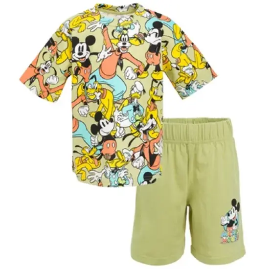 Disney Mickey Mouse Winnie The Pooh Donald Duck Pluto Piglet Tigger Graphic T-Shirt and Shorts Set Infant to Big Kid image {8}