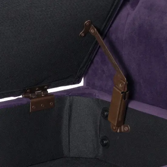 Velvet Tufted Storage Settee Bench - HomePop image {8}