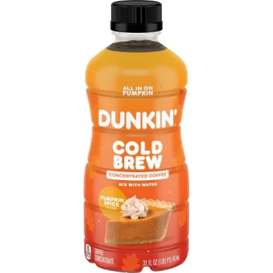 Dunkin&rsquo; Pumpkin Spice Flavored Cold Brew Coffee Concentrate - 31oz image {9}