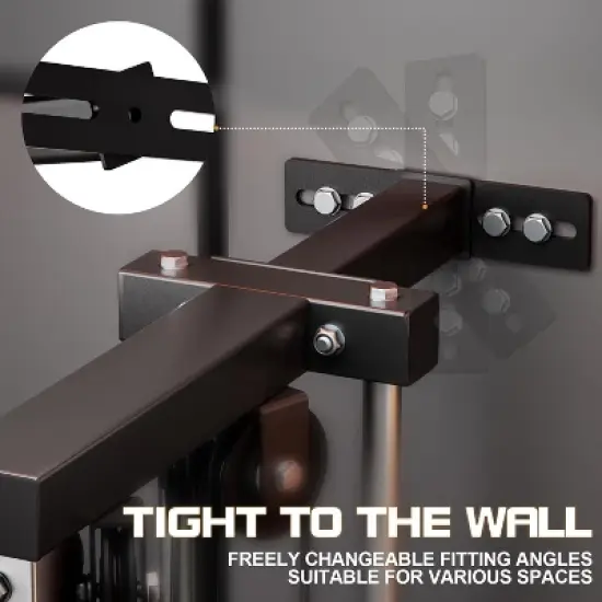 Wall Mount Cable Machine, LAT Pulldown With 19 Positions Dual Pulley System, Cable Crossover With Adjustable Footplate, Weight Workout Equipment image {5}