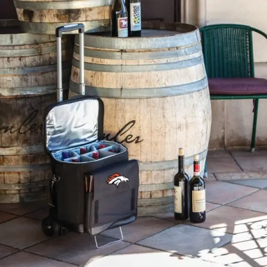 NFL Denver Broncos Cellar Six Bottle Wine Carrier and Cooler Tote with Trolley image {3}