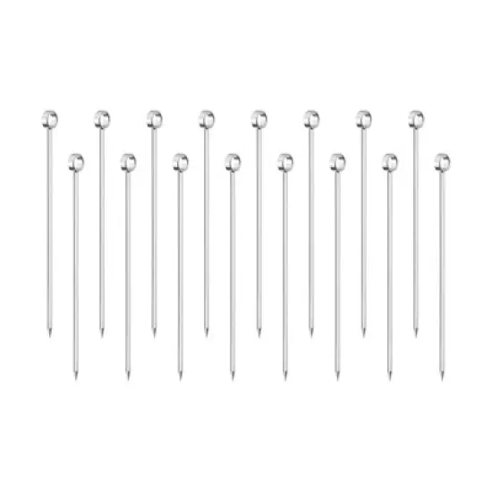 Unique Bargains Stainless Steel Drink Appetizer Ring Head Cocktail Picks 4.3" image {6}