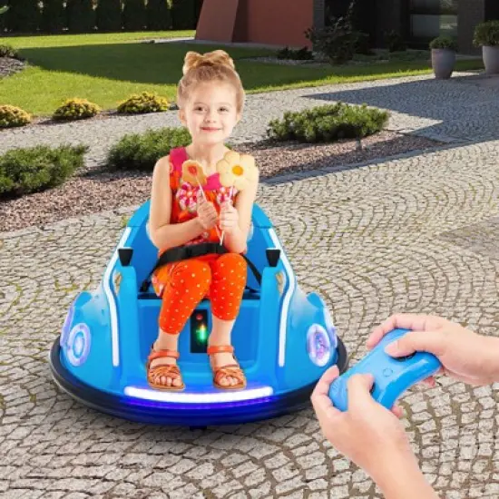 Costway 12V Kids Ride on Bumper Car Remote Control w/ Flashing LED Light & Music image {3}
