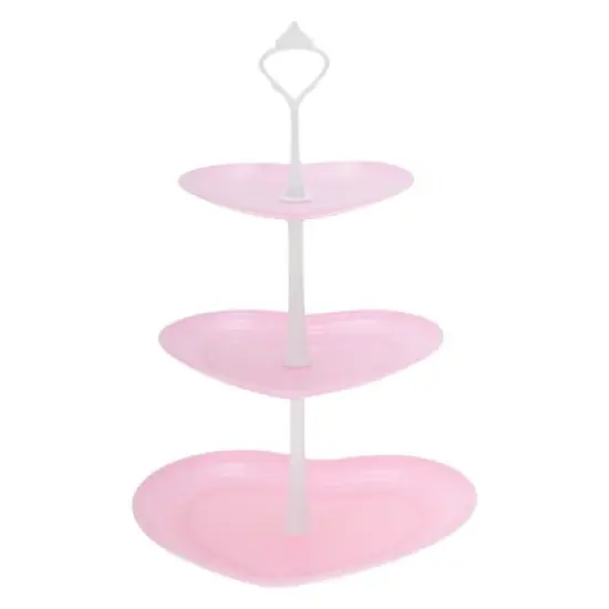 Unique Bargains 3-Layer Heart-shaped Dessert Cupcake Stand with Layered Serving Tray for Pastries Donuts and Fruits image {6}