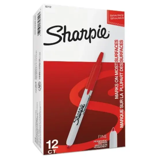 Sharpie Retractable Permanent Marker Fine Point Red 32702 image {5}