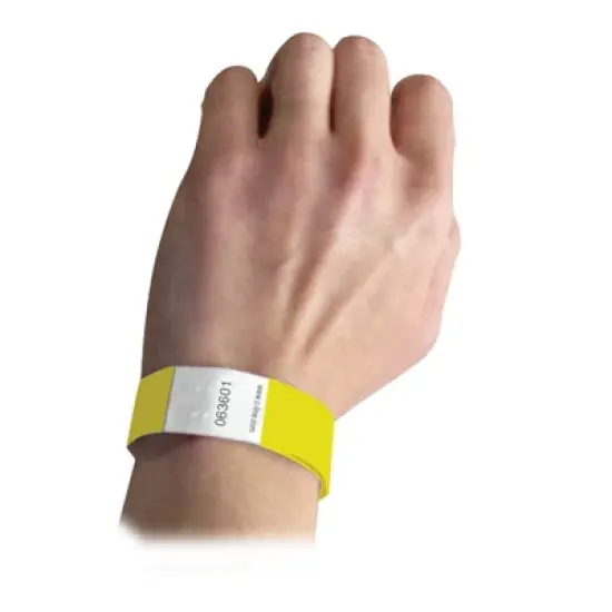 C-Line&reg; DuPont&trade; Tyvek&reg; Security Wristbands, Yellow, 100 Per Pack, 2 Packs image {2}