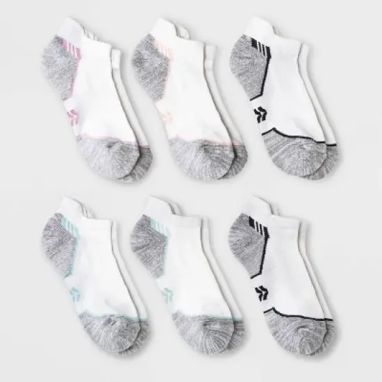 Women's Cushioned Active Striped 6pk No Show Tab Athletic Socks - All in Motion&trade; 4-10 image {3}