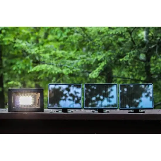 Maxsa Innovations SolarPowered UltraBright Flood Light: Weather-Resistant Outdoor Lamp, 12 LED, Solar-Powered, Black image {2}