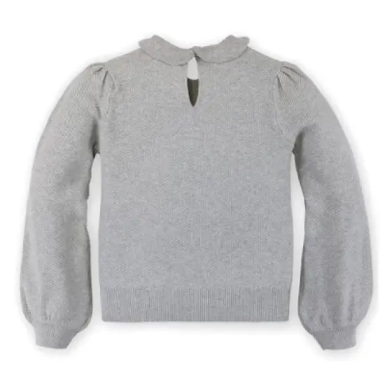 Hope & Henry Girls' Organic Cotton Long Sleeve Peter Pan Collar Sweater Pullover, Infant image {6}