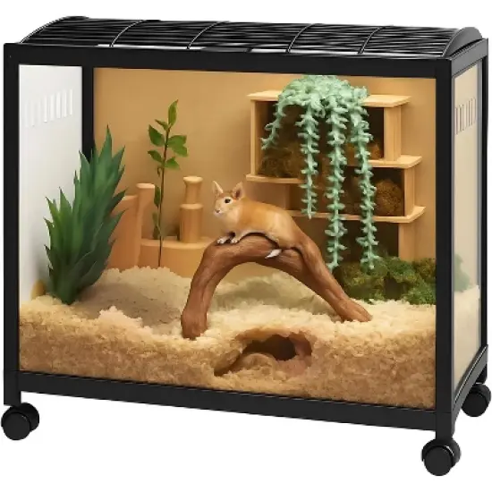 Hamster Cage Chewproof, Large Hamster Cages and Habitats with Stackable Design, Openable Top, Small Animal Habitats for Gerbil Mouse image {8}