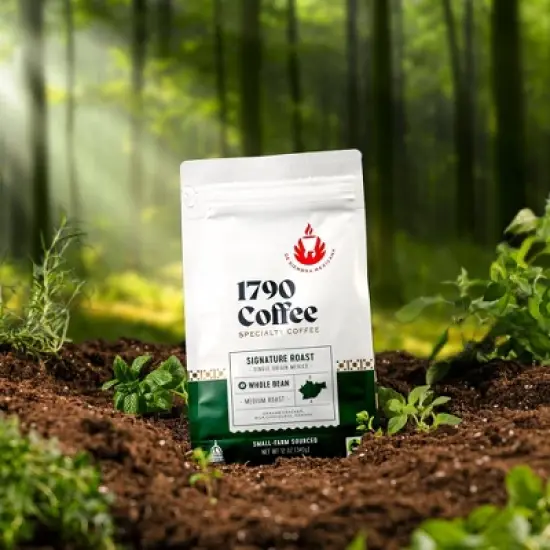 1790 Coffee Signature Roast Medium Roast Whole Bean Coffee &ndash; 12 oz image {1}