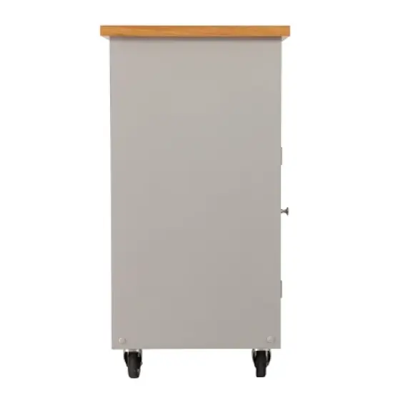 Lostry Kitchen Island with Storage Gray/Natural - Aiden Lane image {5}