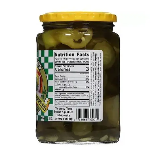 Tony Packos Original Pickles and Peppers - Case of 6/24 oz image {3}