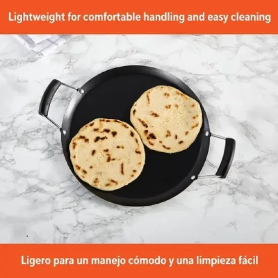 IMUSA 11" Round Carbon Steel Nonstick Comal - Black: Tortilla Griddle, Gas & Electric Compatible, Hand Wash image {5}
