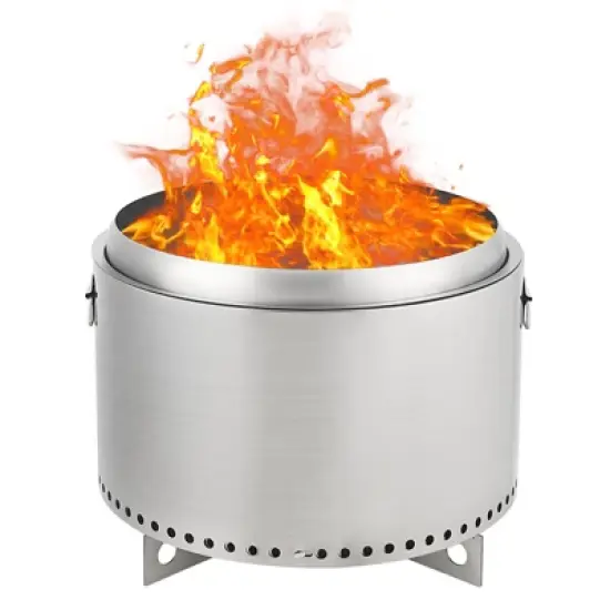 20.5Inch Smokeless Firepit, with Removable Ash Base, Stainless Steel Wood Burning Fireplace for Camping, Outside, Bonfire, Backyard and Patio image {7}