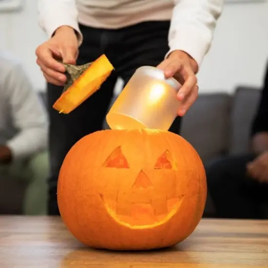 Luci Candle Lit Solar LED Outdoor Lantern Amber image {6}