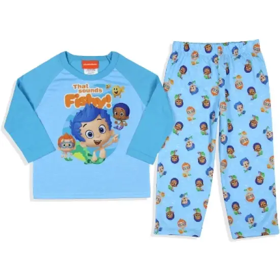 Nickelodeon Toddler Boys' Bubble Guppies That Sounds Fishy Sleep Pajama Set Turquoise image {3}