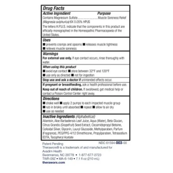 Theraworx Relief Muscle Cramps Foam - 7.1oz image {3}