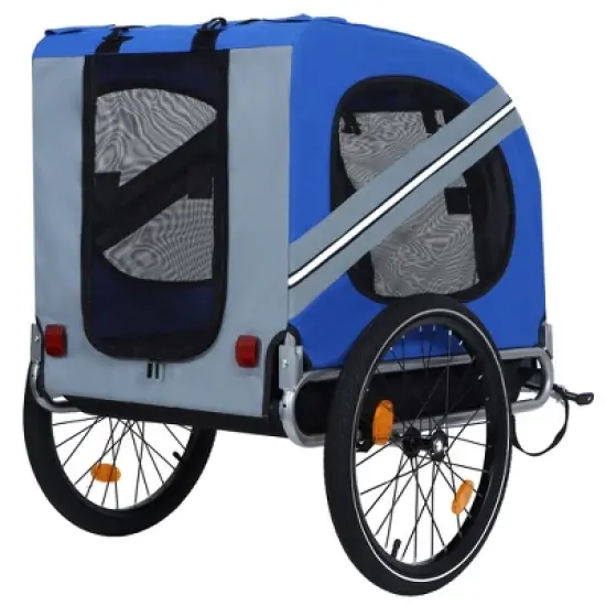 XINGHANZHENXUAN Large Folding Bike Trailer for Dogs, All-Terrain Pet Carrier for Cycling, Jogging, Camping, Outdoor Adventures image {2}