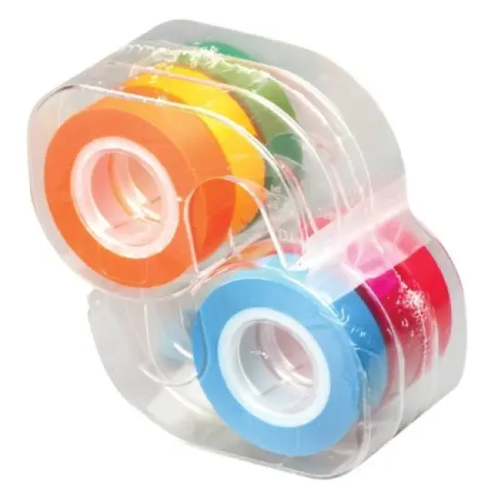 6pk Removable Highlighter Tape Fluorescent Colors - Lee Products image {1}