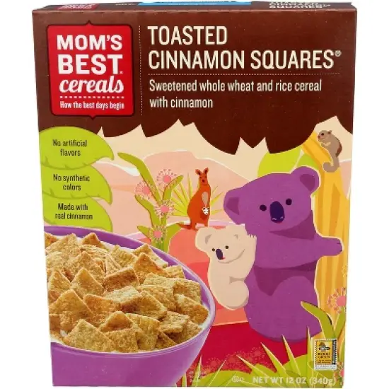 Mom's Best Cereals Toasted Cinnamon Squares - Case of 8 - 12 oz image {1}