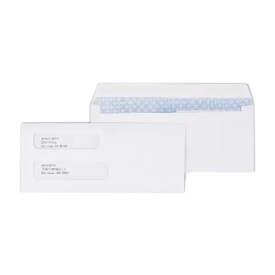 MyOfficeInnovations #8 5/8" Check-Size Double Window Security-Tint Gummed Envelopes 500/BX 438614 image {4}