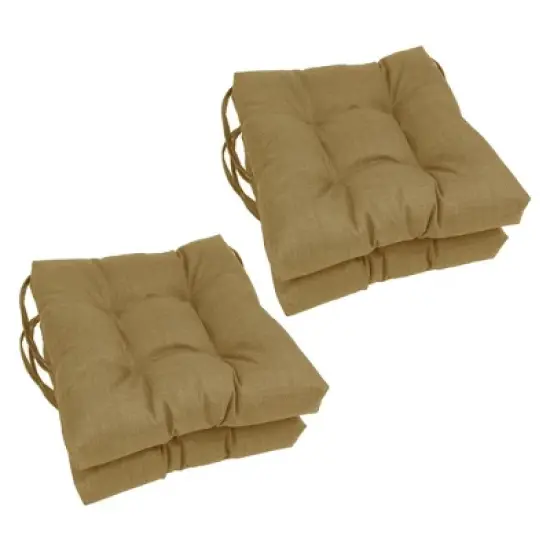 Blazing Needles, 16-inch Spun Polyester Solid Outdoor Square Tufted Chair Cushions (Set of 4) image {15}