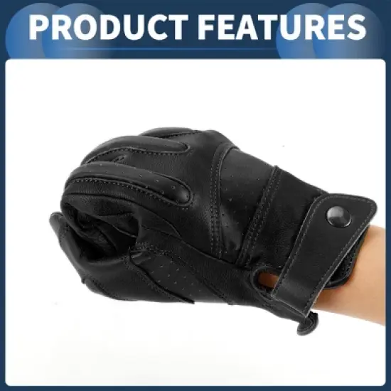 Unique Bargains Motorcycle Gloves Motorbike Dirt Bike Bicycle Racing ATV UTV Sheep Leather 1 Pair image {5}